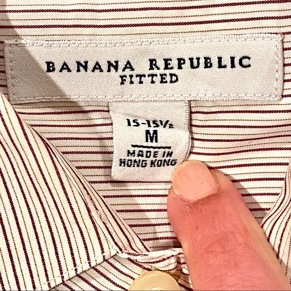 VGUC Banana Republic Mens Stripe Dress Shirt, M - Picture 12 of 15